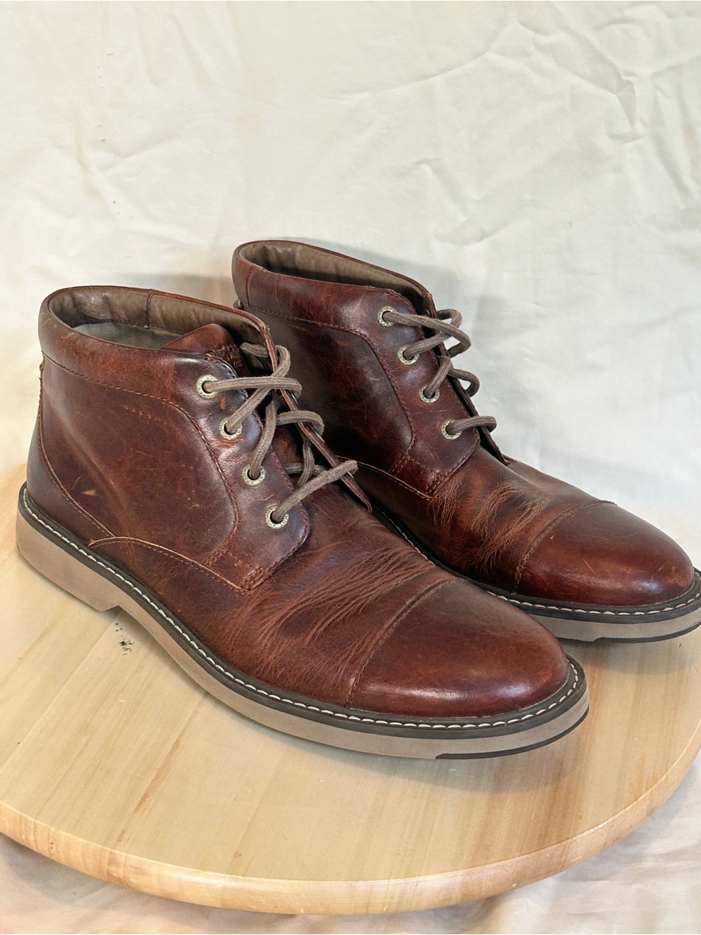 Sperry Men’s Brown Leather Chukka Ankle Boot Cap Toe Lace-Up US 8M